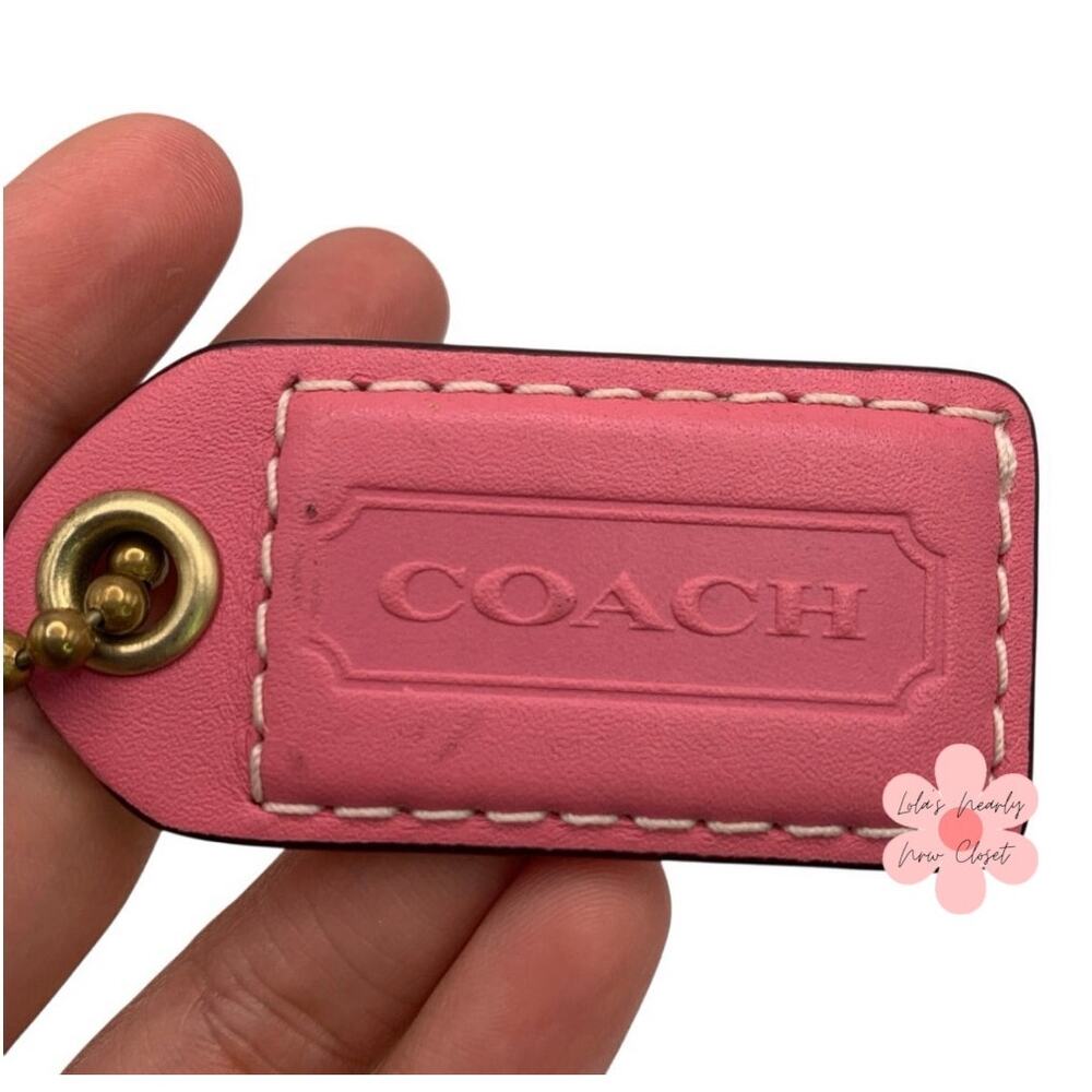 2.5" y2k COACH Vintage Pink Fob Bag Charm Hang tag Hangtag